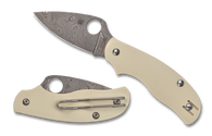 C127GIVD Spyderco Urban Ivory G-10 Damasteel Folding Knife