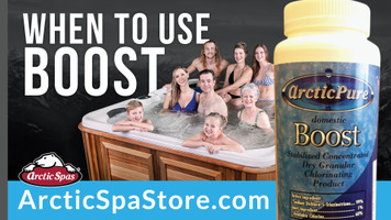 When should you use Boost (Granular Chlorine) in an Arctic Spa with the Spa Boy Saltwater System?