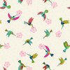 Lewis and Irene - Hibiscus Hummingbirds - Scattered Hummingbirds Cream - 100percent Cotton Fabric - pound14 p/m