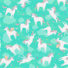 Clothworks - Unicorn Love - Tossed Unicorns Aqua - 100percent Cotton Fabric - pound15 p/m