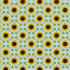 Lewis & Irene - Sunflowers - Sunflowers & Leaves (Blue) - 100% Cotton Fabric - £14 p/m