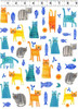 Clothworks - Colorama - Cats (White) - 100% Cotton Fabric - £15 p/m