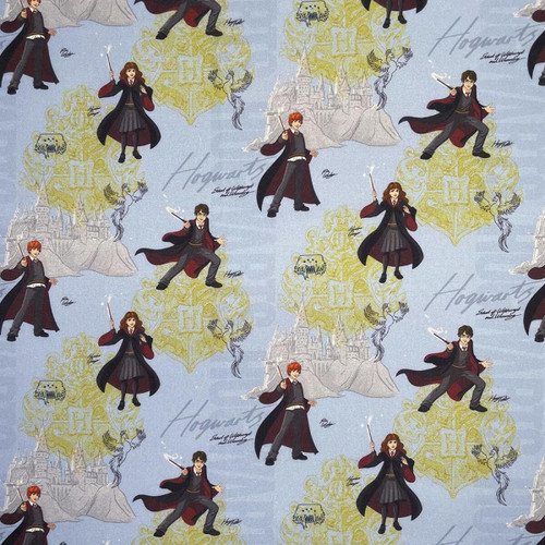 Chatham Glyn - Harry Potter and Friends Blue - 140cm Wide - 100percent Cotton Fabric - Now pound8 p/m