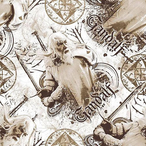 Lord Of The Rings - Gandalf Taupe - 100percent Cotton Fabric - pound10 p/m