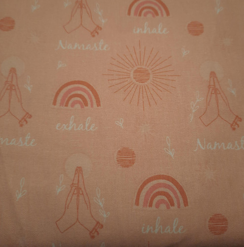 Visage - Yoga Wellness Namaste Apricot - 100percent Cotton Fabric - pound10 p/m