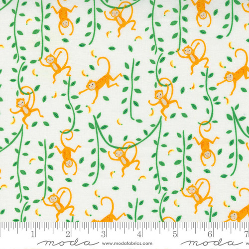 Moda - Jungle Paradise - Monkey Cloud - 100percent Cotton Fabric - pound14 p/m