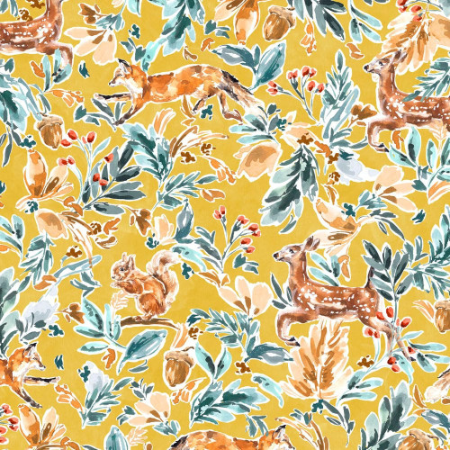 Dashwood - Into The Wild - Animals Yellow - 100percent Cotton Fabric - pound14 p/m