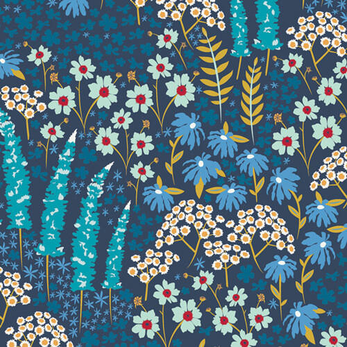Art Gallery - Blue Bank Flora - 100% Cotton Fabric - £15 p/m