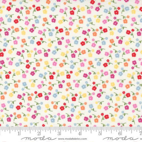 Moda - Zinnia - Ditsy Flowers (Rainbow) - 100% Cotton Fabric - £14 p/m