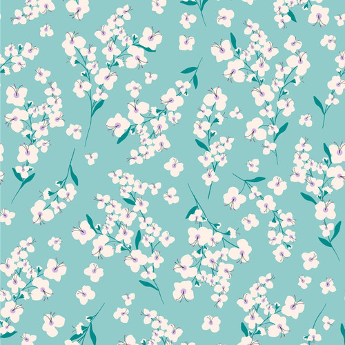 Dashwood - Butterfly Field - Blossom (Aqua) - 100% Cotton Fabric - £14 p/m