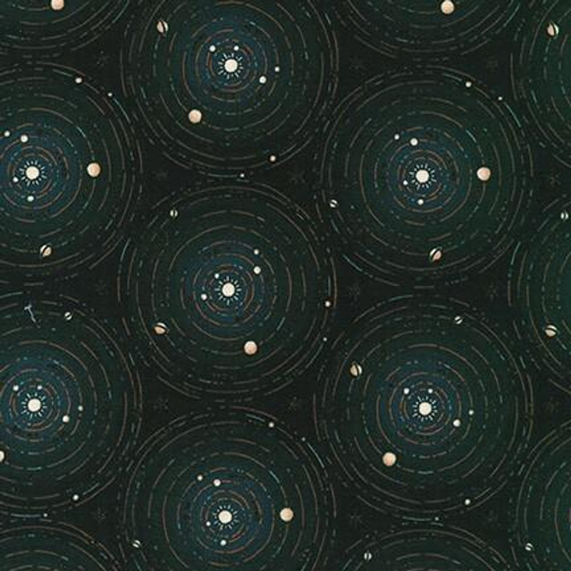 Robert Kaufman - Moonlight - Planets Emerald - Now pound8 p/m- Glitter