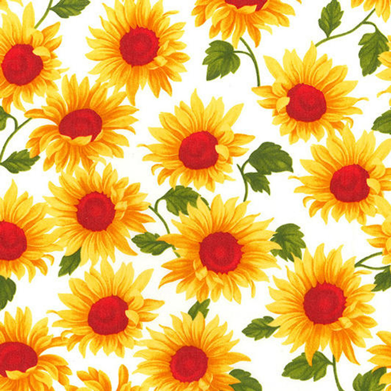 Rose and Hubble - Cotton Poplin - Sunflowers Cream - pound10 p/m