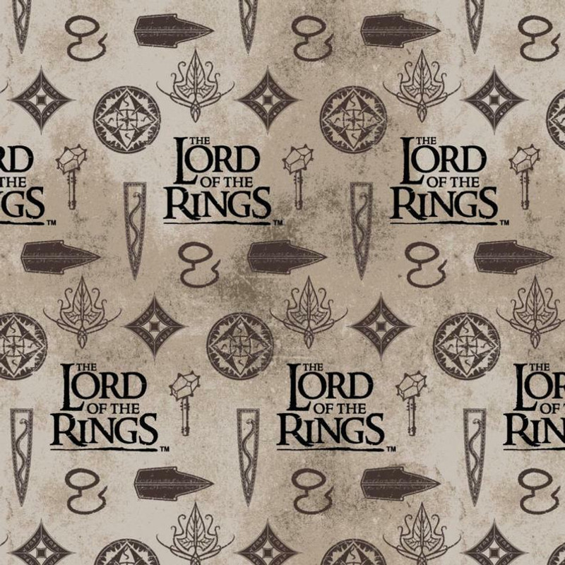 Lord Of The Rings - Icons Taupe - 100percent Cotton Fabric - pound10 p/m