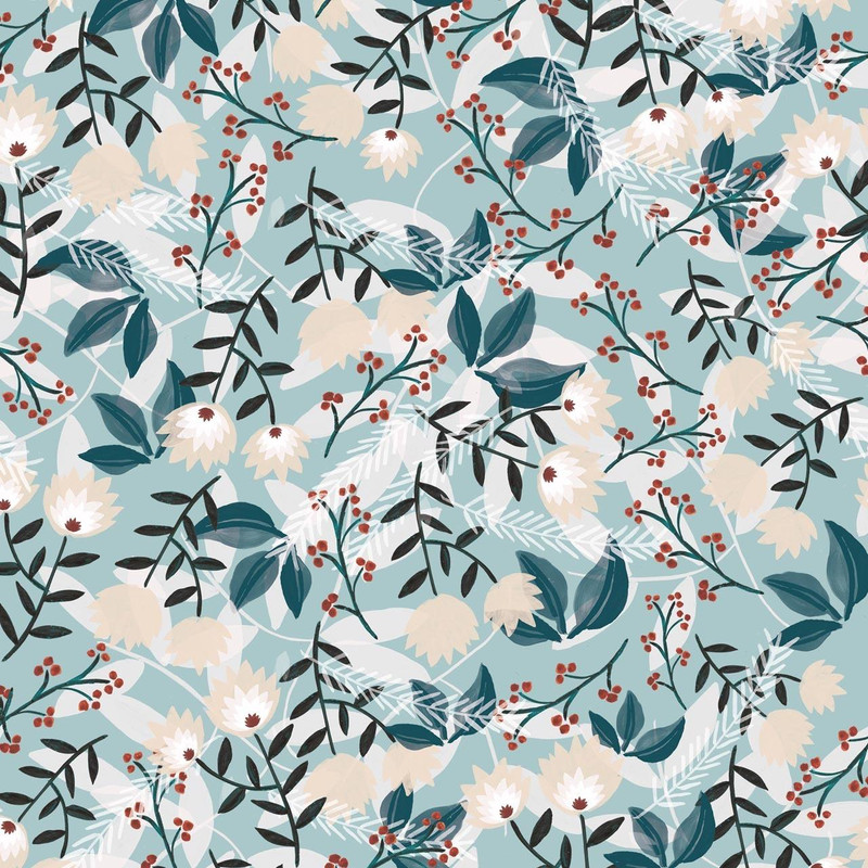 Dashwood - Spice - Berries Blue - 100percent Cotton Fabric - Now pound10 p/m