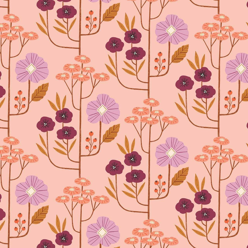 Dashwood - Wild - Floral Peach - 100percent Cotton Fabric - Now pound10 p/m