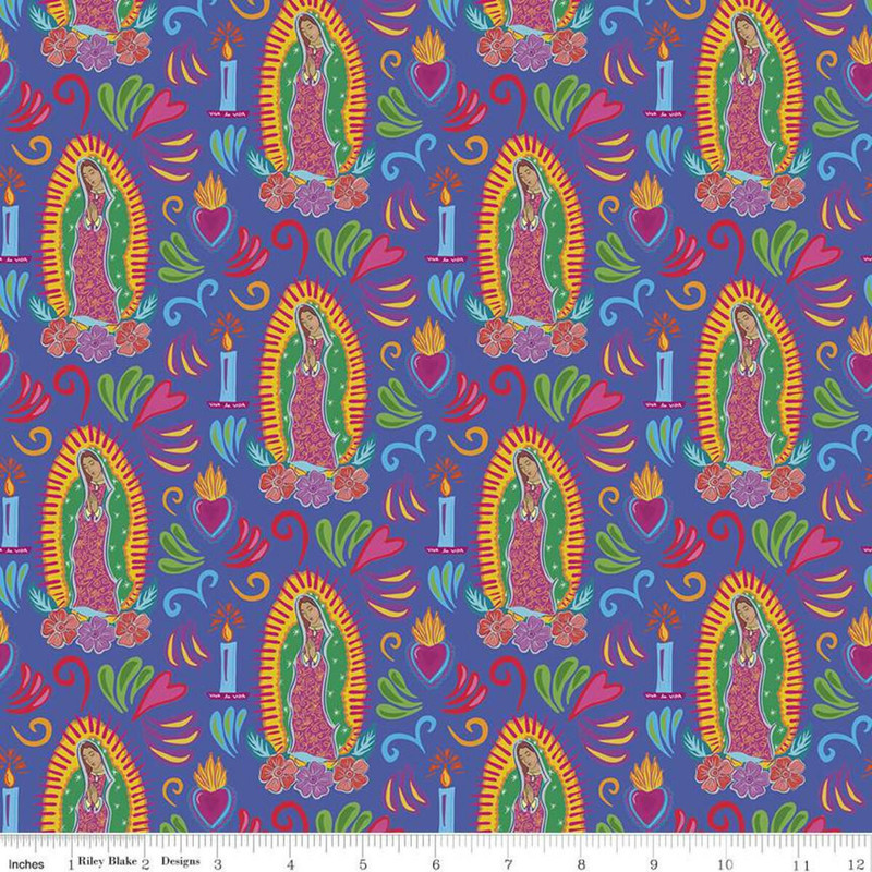 Riley Blake - Eleanor Guadalupe Cobalt - 100percent Cotton Fabric - pound14 p/m