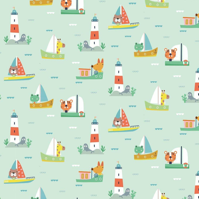 Dashwood Studio - Summer Fun - Boats - 100percent Cotton Fabric - pound14 p/m