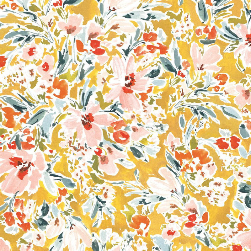 Dashwood - Into The Wild - Floral Yellow - 100percent Cotton Fabric - pound14 p/m