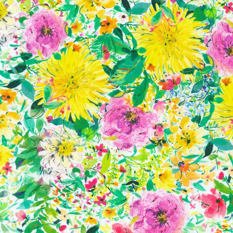 Robert Kaufman - Bee Free - Floral - 100% Cotton Fabric - £15 p/m