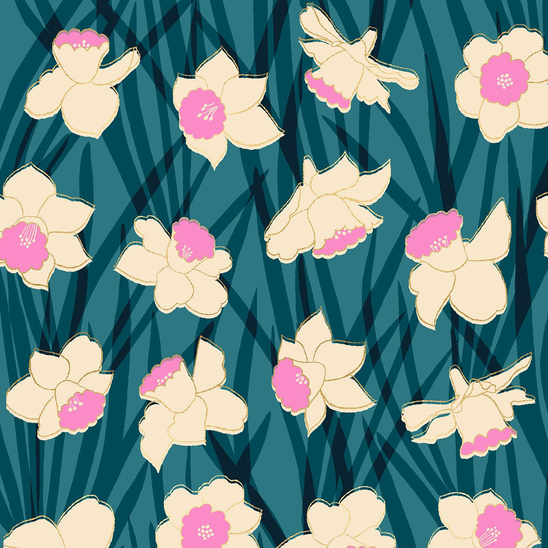 Ruby Star Society - Reverie - Daffodils (Galaxy Metallic) - 100% Cotton Fabric - £15 p/m