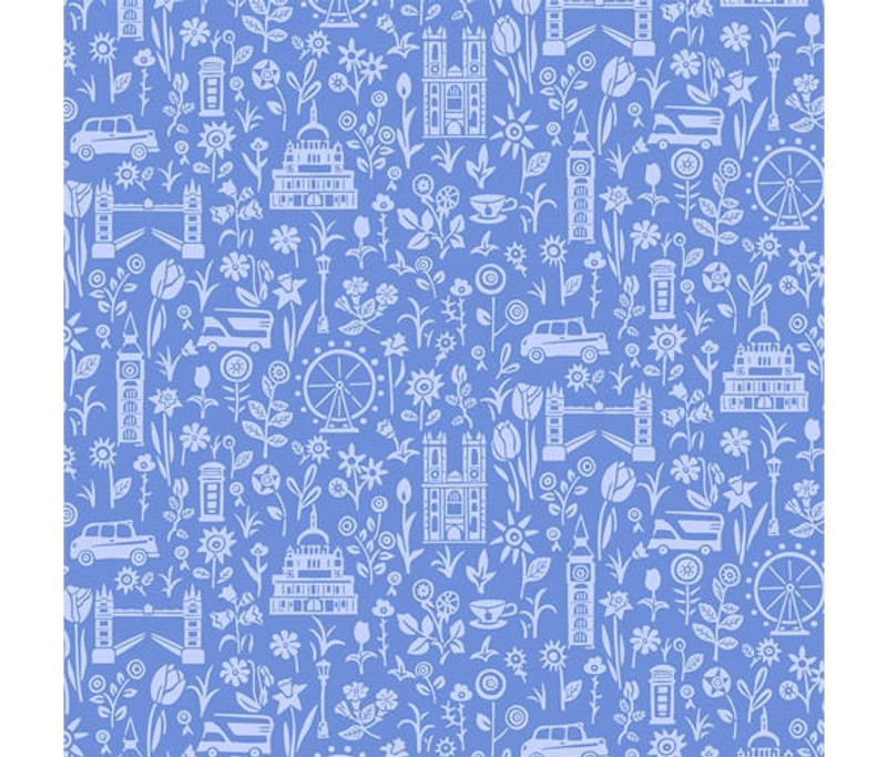 Liberty - London Parks - City Sights (Blue) - 100% Cotton Fabric - £15 p/m**