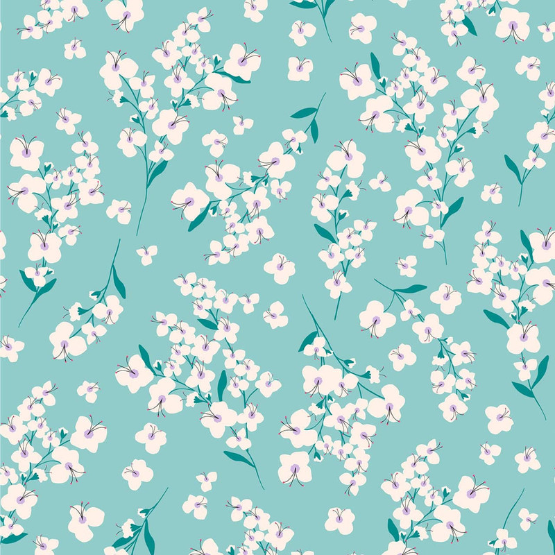 Dashwood - Butterfly Field - Blossom (Aqua) - 100% Cotton Fabric - £14 p/m