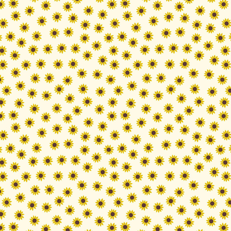 Lewis & Irene - Sunflowers - Tiny Sunflowers (Cream) - 100% Cotton Fabric - £14 p/m