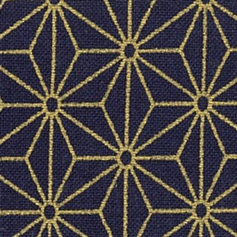Nutex - Minna Star Design - Japanese Gold on Navy - 100% Cotton Fabric - £14 p/m