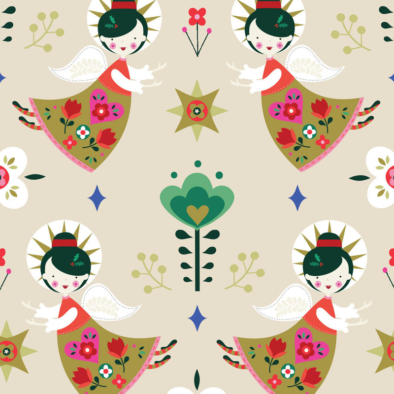 Dashwood - Nordic Noel - Christmas Angels (Cream) - 100% Cotton Fabric - £14 p/m