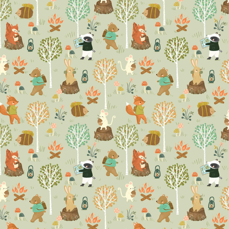 Dashwood - Cedar Camp - Animals (Cream) - 100% Cotton Fabric - £14 p/m