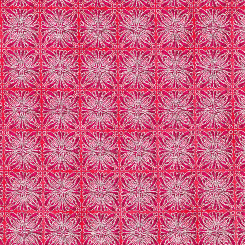 Robert Kaufman - Joli Bijou - Metallic Squares (Ruby) - 100% Cotton Fabric - £15 p/m