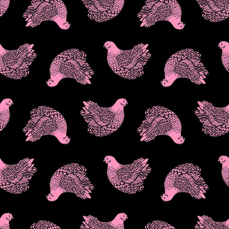 Ruby Star Society - Backyard - Chickens (Black) - 100% Cotton Fabric - £15 p/m