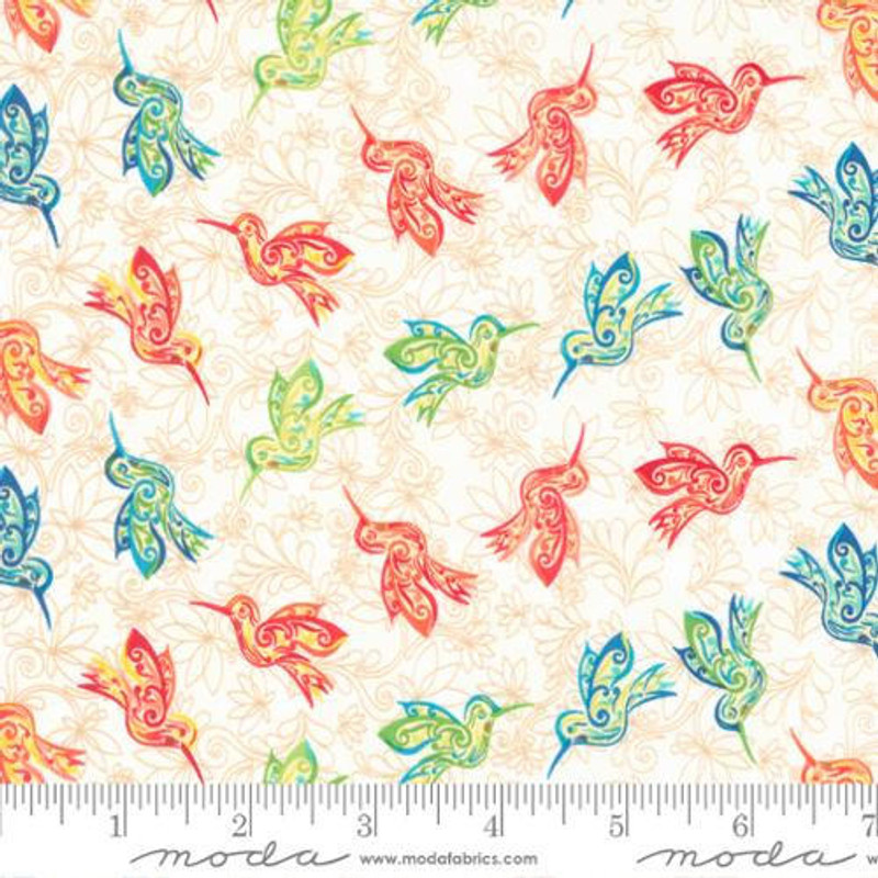 Moda - Land Of Enchantment - Hummingbirds (Cream) - Cotton Quilting Fabric - £15 p/m