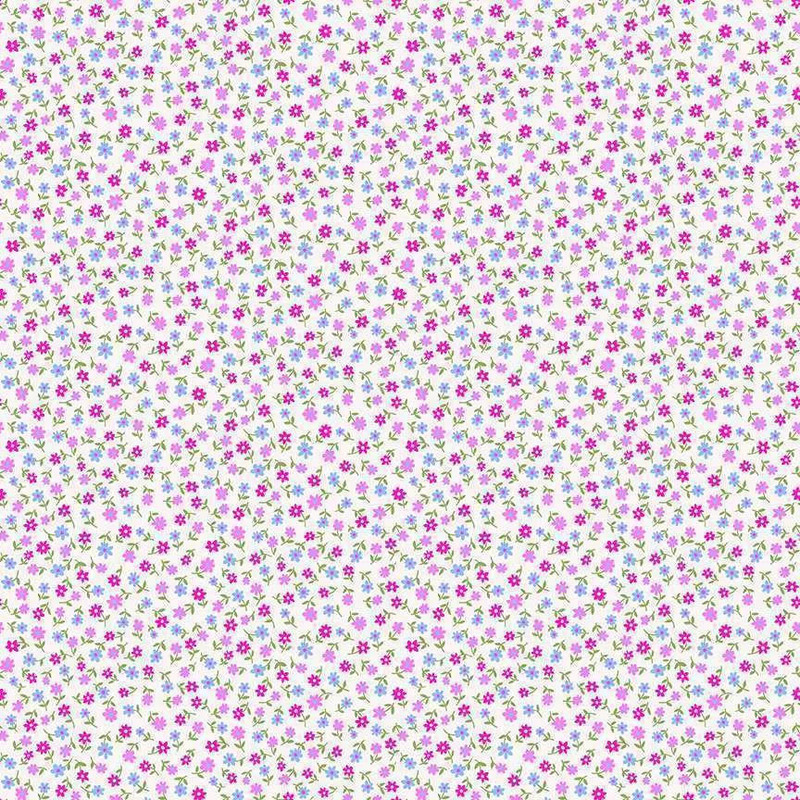 Makower - Country Cuttings - Daisy (Pink) - Cotton Quilting Fabric - £14 p/m