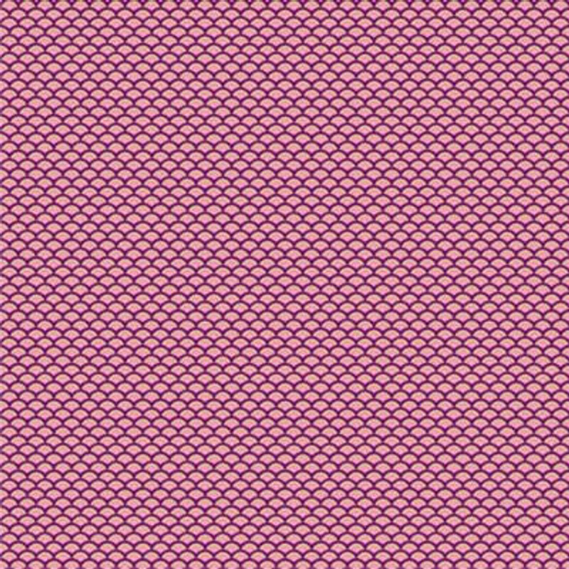 Remnant - Makower - Jaipur - Metallic Scallop 1 (Pink) - 112cm x 48cm