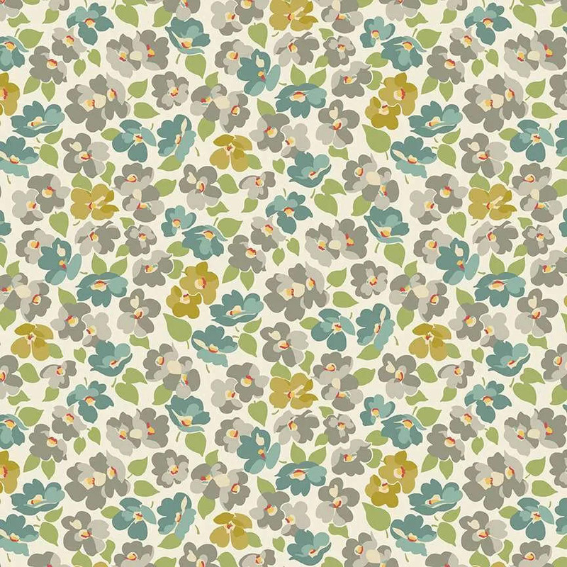 Makower - Flower Box - Dogwood (Cream) - Cotton Quilting Fabric - £15 p/m