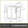 Austen & Co. 68L Built-In Pull Out Cupboard Kitchen Bin - 4 Compartments