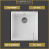 Austen & Co. Torino Single Bowl Inset & Undermount Ceramic Kitchen Sink