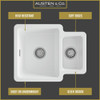 Austen & Co. Atri 1.5 Bowl Reversible Inset & Undermount Ceramic Kitchen Sink