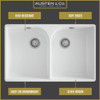 Austen & Co. Palazzo Fluted Double Bowl Belfast Ceramic Kitchen Sink