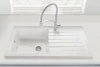 Austen & Co. Matera Single Bowl Inset Ceramic Kitchen Sink with Drainer
