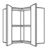 Ballina Cream Slab Range 650mm L-Shaped Corner Wall Unit