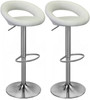 Pair of Sorrento Kitchen Brushed Bar Stools White