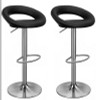 Pair of Sorrento Leather Brushed Bar Stools Black