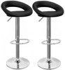 Pair of Sorrento Leather Bar Stools Black