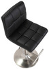 Allegro Leather Brushed Bar Stool Black