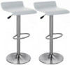 Pair of Baceno Brushed Bar Stools White