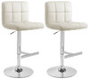 Pair of Allegro Leather Bar Stools White