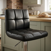 Deluxe Allegro Leather Bar Stool Black
