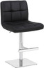 Deluxe Allegro Leather Brushed Bar Stool Black